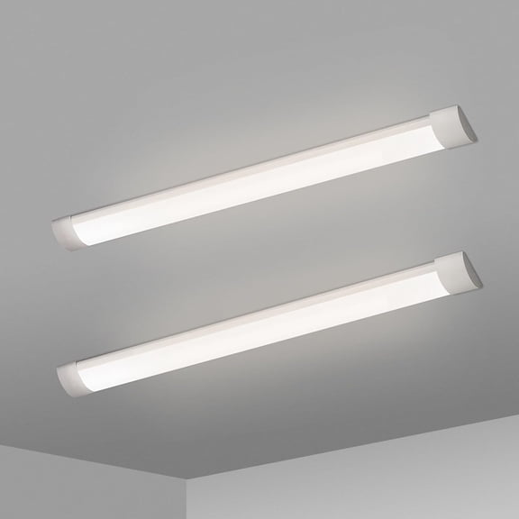 2FT LED Batten Light, Ceiling Surface Mounted Slim LED Tube Lights, 20W 4000K Neutral White for Office, Shop, Garage, Home, 2 Packs