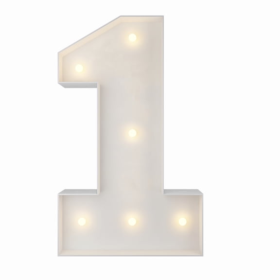 2FT Marquee Light Up Numbers, Marquee Numbers 1, Mosaic Balloons for Numbers, Light Up Numbers for 1st 16st 21st Birthday Party Decorations,Cardboard Numbers, Anniversary Decor