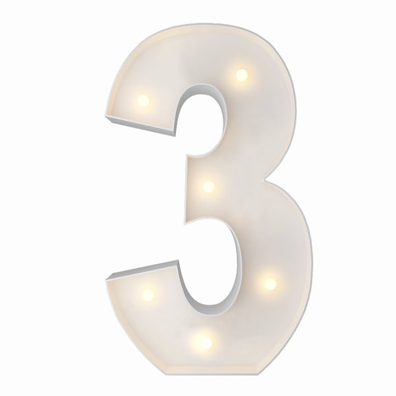 2FT Marquee Light Up Numbers, Marquee Numbers 3, Mosaic Balloons for Numbers, Light Up Numbers for 3rd 13th 23th 30th Birthday Party Decorations, Cardboard Numbers, Anniversary Decor