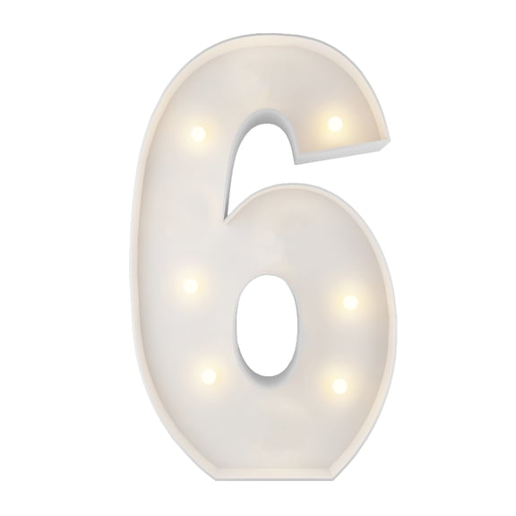 2FT Marquee Light Up Numbers, Marquee Numbers 6, Mosaic Balloons for Numbers, Light Up Numbers for sweet 16 60th Birthday Party Decorations, Cardboard Numbers, Anniversary Decor