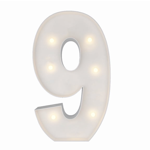 2FT Marquee Light Up Numbers, Marquee Numbers 9, Mosaic Balloons for Numbers, Light Up Numbers for 19th 29th 90th Birthday Party Decorations, Cardboard Numbers, Anniversary Decor
