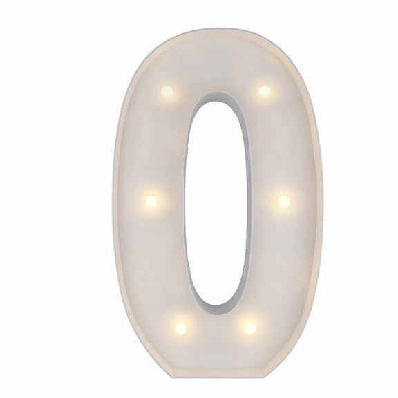 2FT Marquee Numbers 0, Marquee Light Up Numbers, Mosaic Balloons for Numbers, Light Up Numbers for 30th 40th 50th 60th Birthday Decorations, Cardboard Numbers, Anniversary Decor