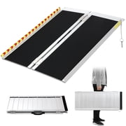 DWALE 2ft Portable Wheelchair Ramp, 800 lbs Capacity Folding Aluminum Ramp with Anti-Slip Surface for Home Steps, Doorways
