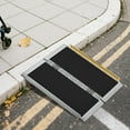 thumbnail image 1 of 2FT Portable Wheelchair Ramp with Load-Reducing Shoulder Strap, Foldable Aluminum Ramp for Home Steps, Stairs, 800lbs Capacity Non-Slip Handicap Ramp, 1 of 1