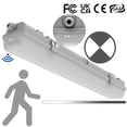 thumbnail image 1 of 2FT Tri-Level Motion Sensor LED Vapor Tight Emergency Light, Battery Backup, IP65 IK08, 10W(1250lm)/20W(2500lm),5000K, Dimmable,Outdoor Waterproof Shop Light,Vapor Proof Light Fixture for Carport,FCC, 1 of 16