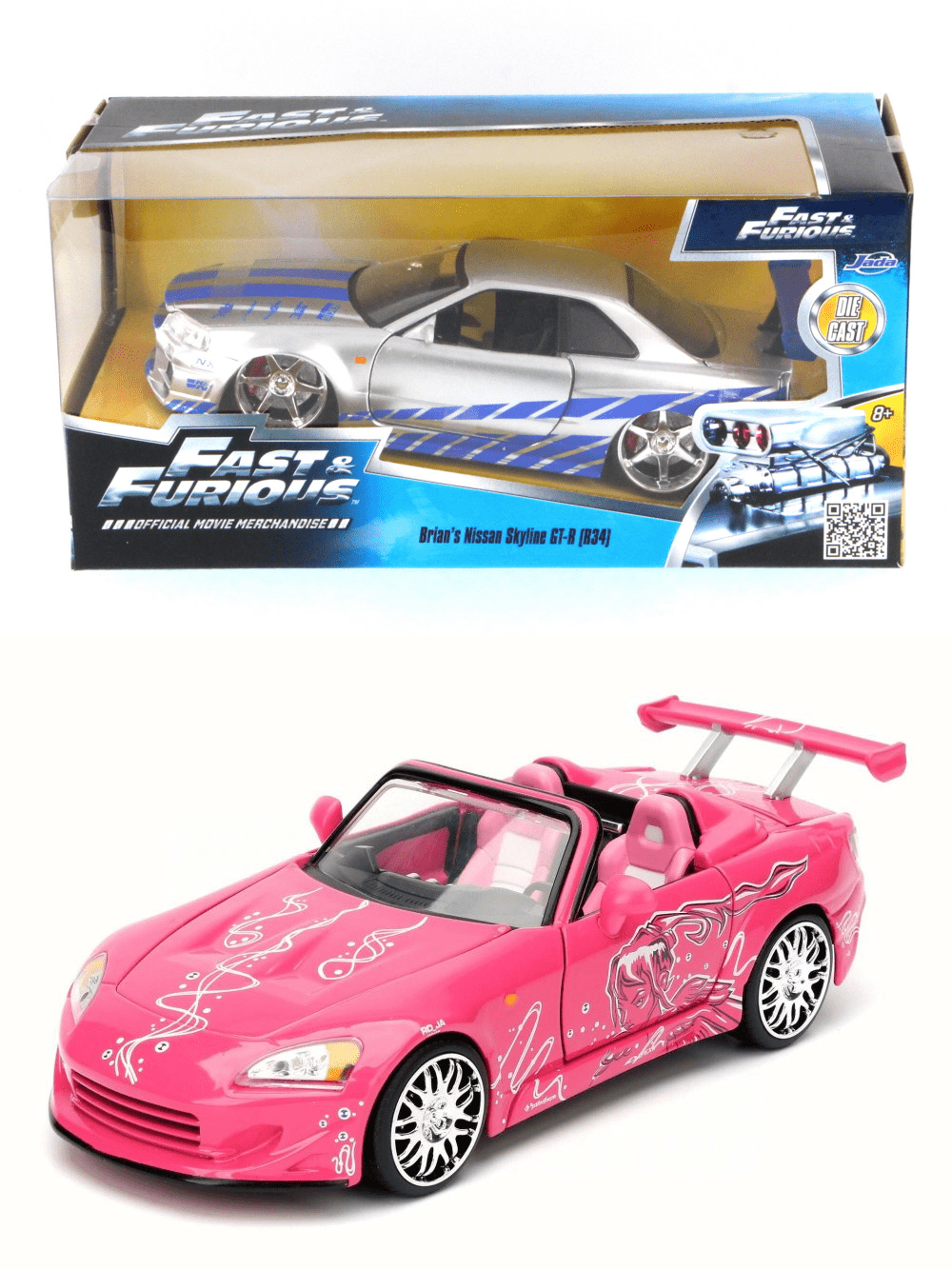 2Fast 2Furious Diecast Car Package - Two 1/24 Scale 2Fast 2Furious