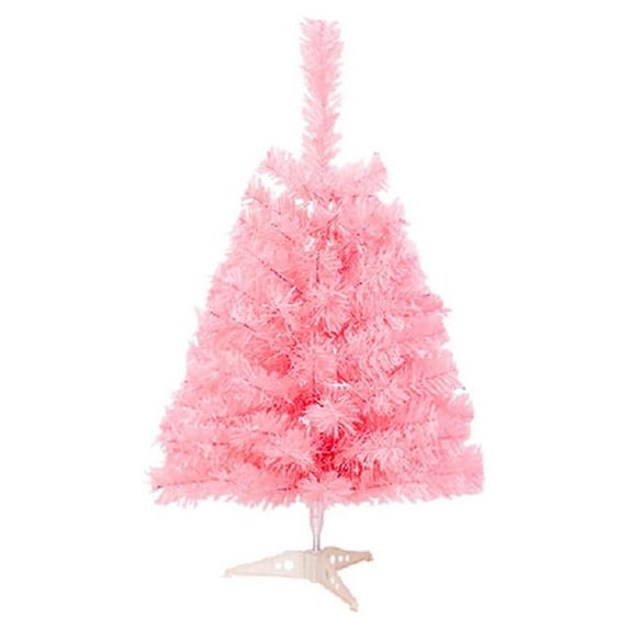 2Ft Artificial Pink Christmas Tree, Pink Tabletop Christmas Tree for Home, Office, and Xmas Party Decor