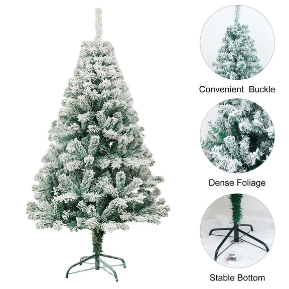 2Ft Artificial Snow Flocked Christmas Tree, Snow Tabletop Christmas Tree for Home, Office, and Xmas Party Decor