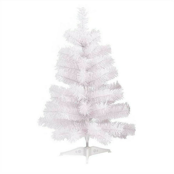 2Ft White Artificial PVC Christmas Tree W/Stand 70 Branch Xmas Tree Indoor Holiday Decoration