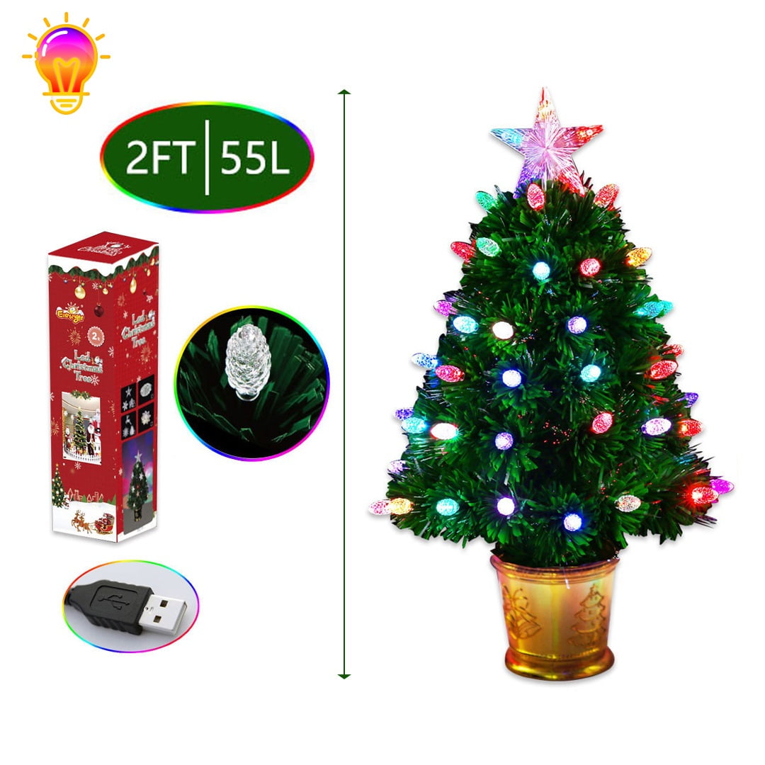 2Ft led Table top Christmas Tree with Lights, Christmas Decorations