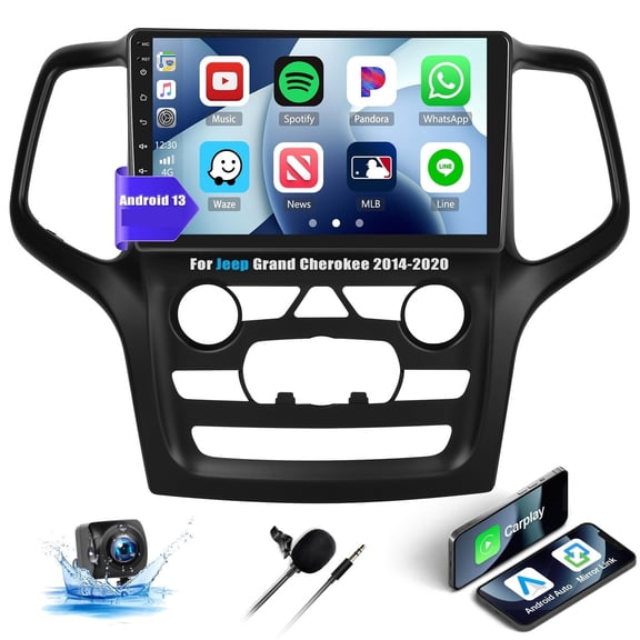 2G+32G Android 12 Car Stereo for Jeep Grand Cherokee 2014-2020 with Wireless Apple Carplay Android Auto,9'' Touchscreen Car Radio with GPS Navigation,Bluetooth,WiFi/FM/RDS Radio,SWC+Backup Camera