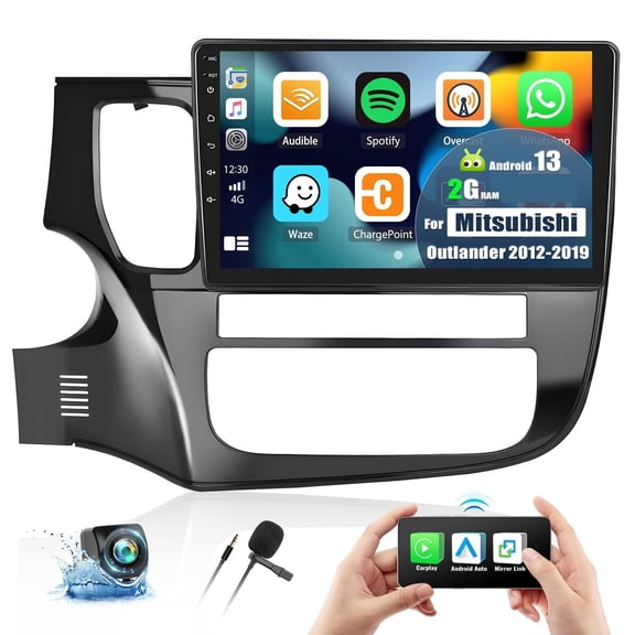 2G+32G Android 12 Car Stereo for Mitsubishi Outlander 2012-2019(LHD) with Wireless Apple Carplay Android Auto,9'' Touchscreen Car Radio with GPS Navigation,Bluetooth,WiFi/FM/RDS Radio+Backup Camera