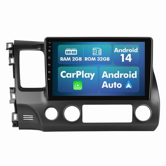 2G 32G Android 14 Car Stereo Radio for Honda Civic 2006-2011 CarPlay GPS FM BT WiFi with Multiple theme UI