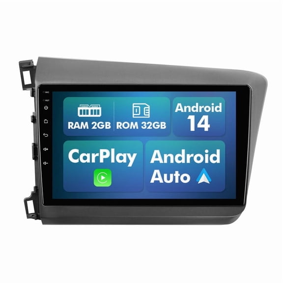 2G 32G Android 14 Car Stereo Radio for Honda Civic 2012-2015 CarPlay GPS FM BT WiFi with Multiple theme UI