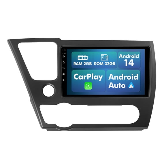 2G 32G Android 14 Car Stereo Radio for Honda Civic 2013-2015 with Air Outlet CarPlay GPS FM BT WiFi with Multiple theme UI