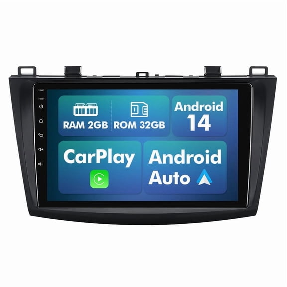 2G 32G Android 14 Car Stereo Radio for Mazda 3 2010 2011 2012 2013 CarPlay GPS FM BT WiFi with Multiple theme UI