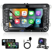 2G 32G Android Car Radio for VW Passat Tiguan Golf MK5 MK6 Jetta T5 EOS Polo Car Stereo with Carplay 7 inch Touch Screen Android Auto GPS Navigation Bluetooth FM RDS GPS Rear Camera