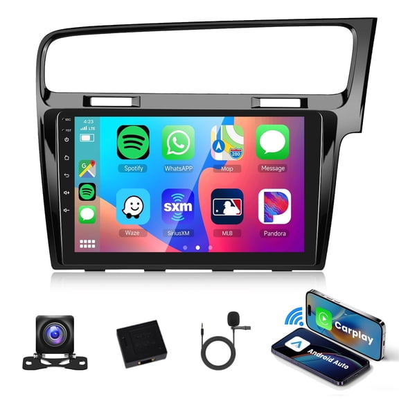 [2G 32G]Android Car Radio for VW Volkswagen Golf 7 2013-2018 with Wireless Carplay, 10.1 inch Touch Screen Car Stereo Android Auto GPS Navigation Bluetooth FM RDS GPS WIFI Backup Camera