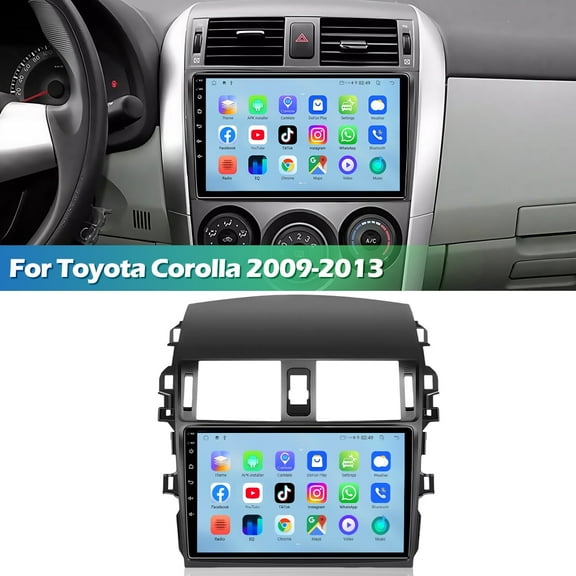 2G+32G Car Radio for Toyota Corolla 2009-2013, Android Car Stereo Wireless Carplay, 9 inch Touch Screen for Corolla Android Auto Bluetooth GPS WiFi FM Mirror Link RCA + Backup Camera