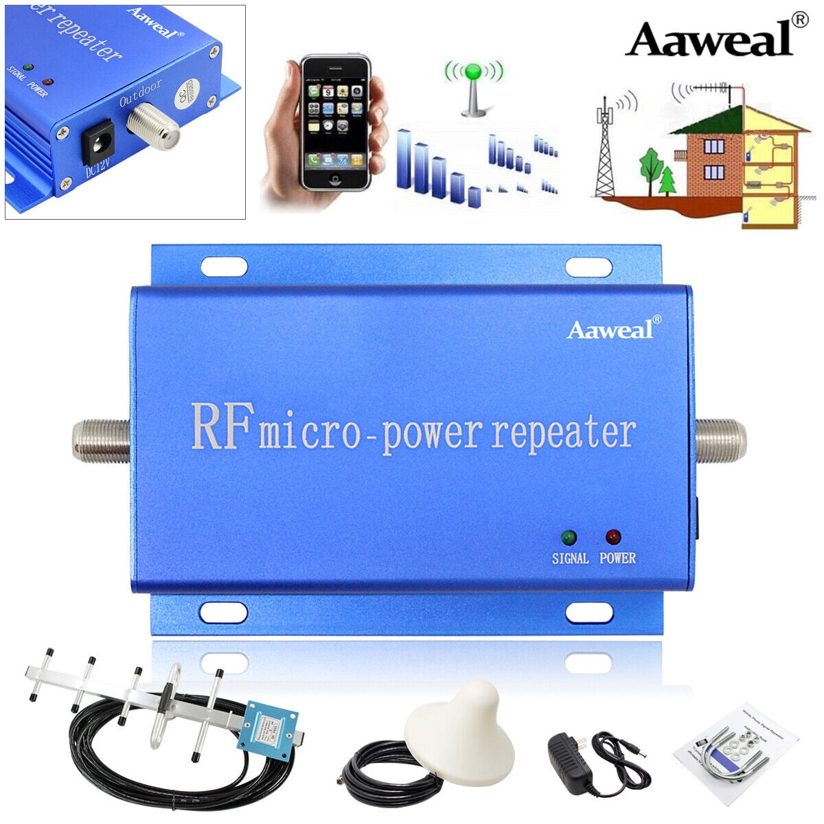 2G 3G 4G LTE AT&T Verizon 850MHz Band 5 Cell Phone Signal Booster Amplifier Kit