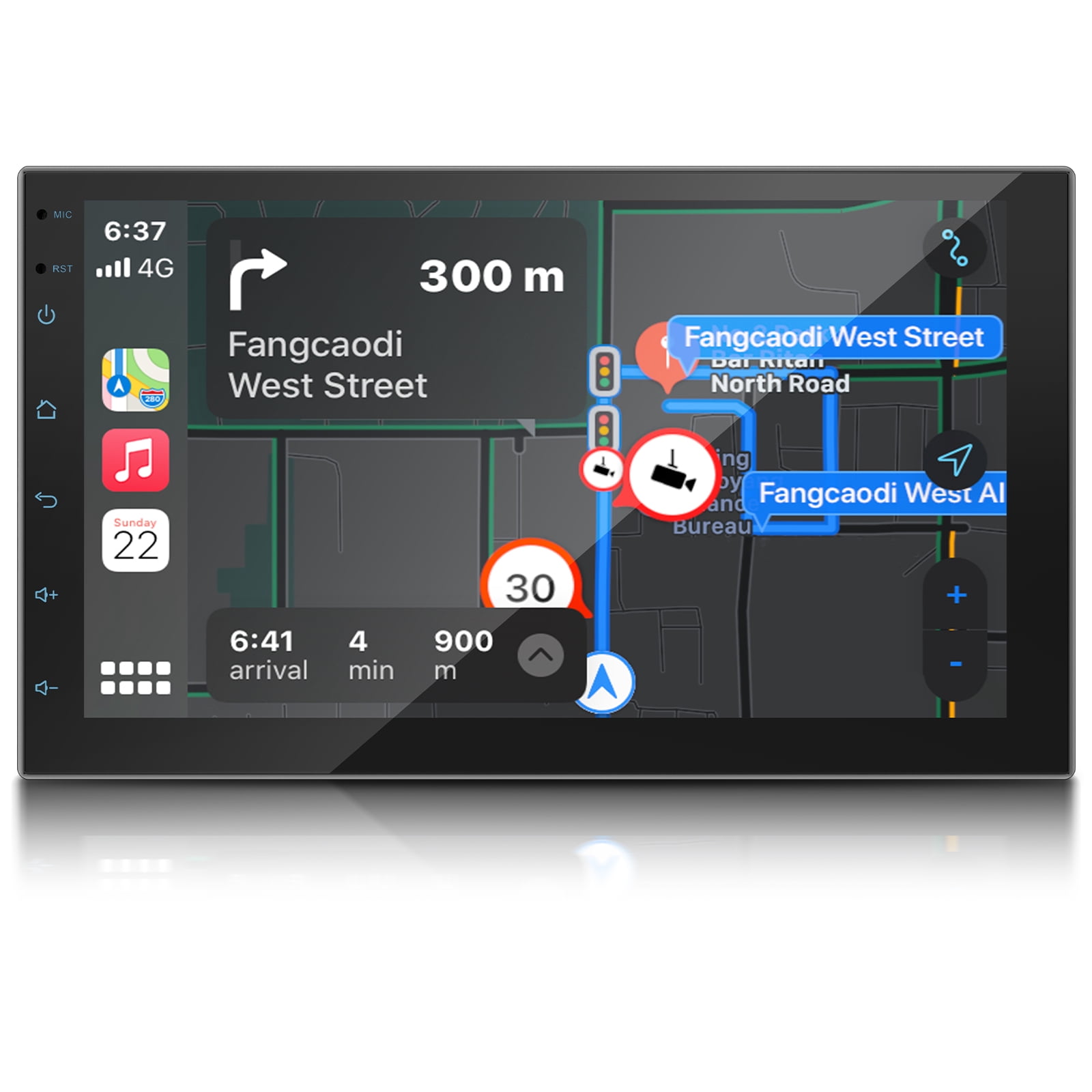 Haudio 7" Wireless Double Din Car Stereo with HD Touchscreen, CarPlay & Android Auto In-Vehicle Smart Touchscreen Stereo, BT5.0, GPS NavigationWithout Backup Camera)