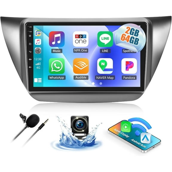 2G+64G Android 13 Car Radio Stereo for Mitsubishi Lancer 2002-2007 with Wireless CarPlay Android Auto, 9" Touch Screen Stereo with GPS Navigation WiFi Bluetooth FM Head Unit with HD Backup Camera