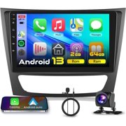 2G+64G Car Radio Stereo for Mercedes Benz E Class W211 E200 CLS W219 2002-2009,Wireless CarPlay/Android Auto, 9 Inch Android 13 Touch Screen GPS WiFi Bluetooth FM EQ HD Backup Camera