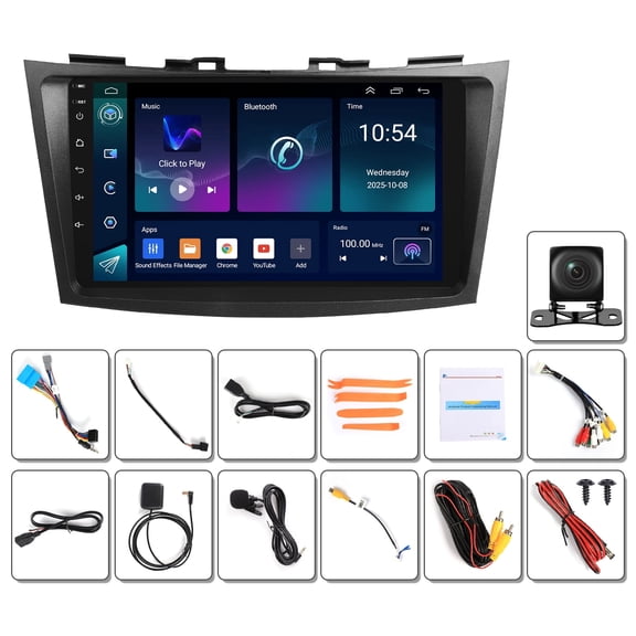 2G+64G Car Radio for Suzuki Swift 2011-2017 NURATIT Android Car Stereo Carplay Android Auto 9 Inch Touchscreen Bluetooth EQ FM GPS WiFi Mirror Link Backup Camera