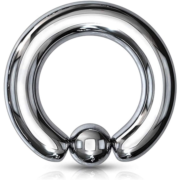 2GA | 4GA | 6GA | 8GA | 10GA | 12GA - Colored Tension Captive Titanium IP 316L Implant Grade Steel Bead Ring | Opening Pliers Required