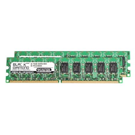 2GB 2X1GB RAM Memory for Dell PowerEdge SC420 (420SC), 800, SC430 (430SC), 830, SC440 (440SC) Black Diamond Memory Module 240pin PC2-6400 800MHz DDR2 ECC UDIMM Upgrade