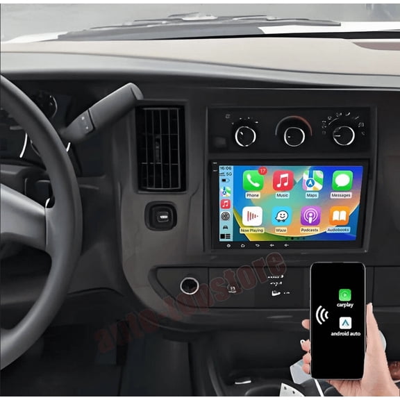 2GB+64GB 8inch Android 15 Car Stereo For Chevrolet Express 2019-2024, Wireless CarPlay Android Auto, GPS Navigation Head Unit with DAB+ Radio, DVR, DSP, SWC, Mirror Link / AHD Camera