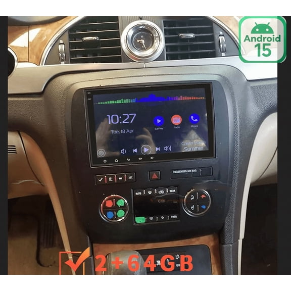 2GB+64GB Android 15 Car Stereo For Buick Enclave 2008-2012, 8inch Head Unit with Wireless CarPlay Android Auto, DAB+ Radio, DVR, DSP, SWC, Mirror Link /AHD Camera