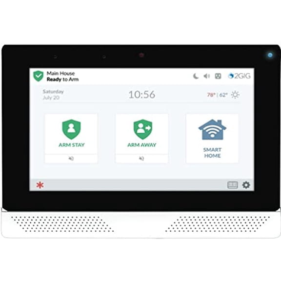 2GIG 2GIG-EDG-NA-VA Security and Automation Panel, Facial Recognition Disarm, Improved 7" Screen with Brighter Color and Greater Detail, Intuitive 1 Button Access to Smart Home Devices