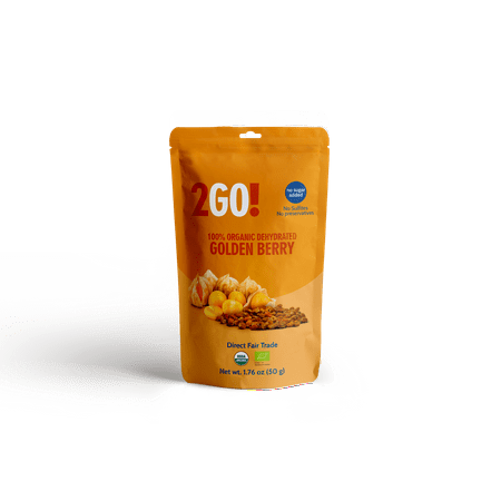 2GO!® Organic Dried Golden Berries - Pack of 4 units- 1.76 oz each