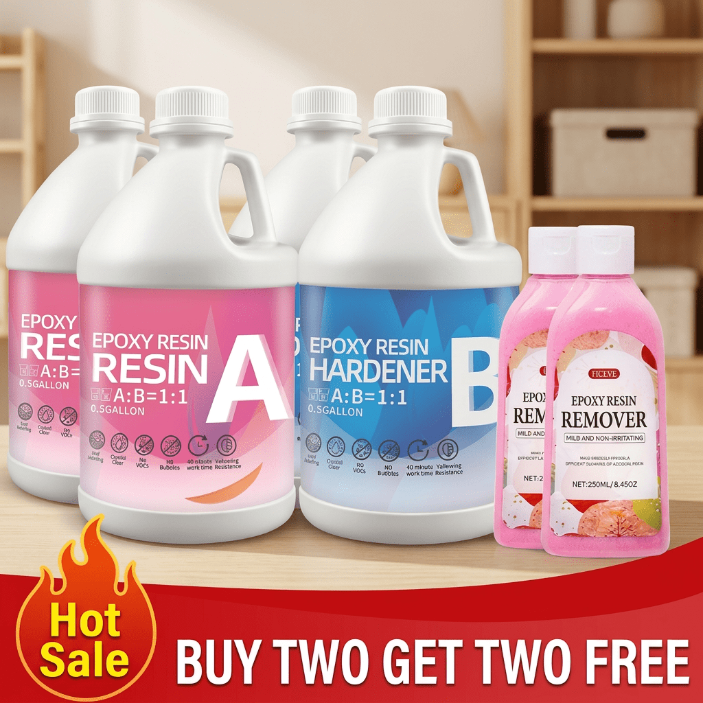 2Gallon Crystal Clear AB Epoxy Resin Kit, With 500g Resin Cleaner & 6 Color Pigments, Bubble-Free, Anti-Yellowing, Self-Leveling, 1:1 Easy Mix Ratio, Ideal For Coating, Casting, Tabletops, Molds, Mu