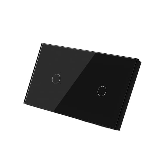 2Gang 1Way Wall Touch Switch Double 1Gang Light Switch White Black Golden Crystal Class Panel Waterproof Switch Backlight ,Easy to Installation