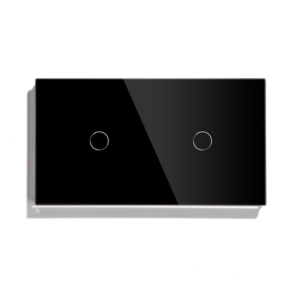2Gang Touch Switch 157mm 2Way Double Light Switches White Black Golden Gray Crystal Class Panel Switch Waterproof Switch ,Easy to Installation