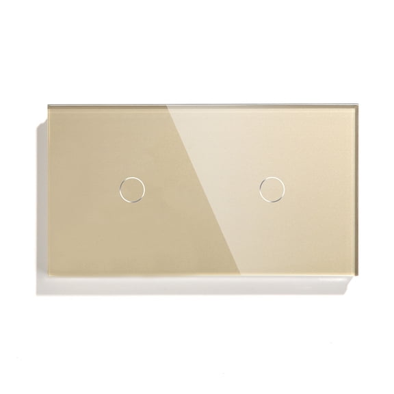 2Gang Touch Switch 157mm 2Way Double Light Switches White Black Golden Gray Crystal Class Panel Switch Waterproof Switch ,Easy to Installation