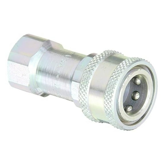 2HF2 Steel Hydraulic Fitting, 1/4" Coupler - ISO-B Interchange, 1/4-18 NPTF Female, ROHS Compliant, Durable Steel Construction, -40 to 250F