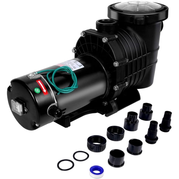 2HP Above Ground Pool Pump, 6815GPH Self-Priming Pool Pump with Strainer Basket, 115V/240V Dual Voltage, Model HBP1500II