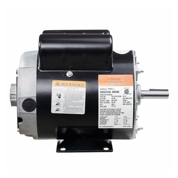 2HP Air Compressor Motor 115/230V 3450RPM 56 Frame - Single Phase Motor ...