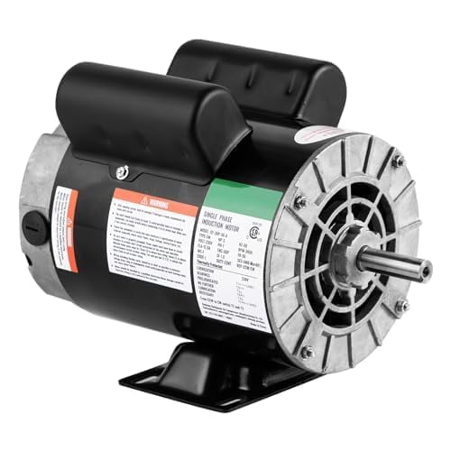 2HP Heavy Duty SPL Air Compressor Motor 230V 15.0A 3450RPM, 56 Frame Electric Motor with 5/8" Keyed Shaft, 1.88" Shaft Length, Dual CW/CCW Rotation for Industrial/WorkshopAir Compressors