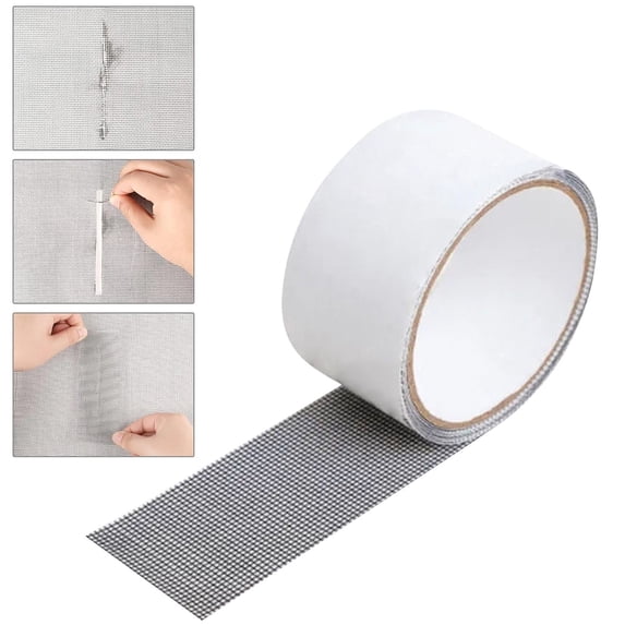 2IN*16.4FTAnti-Mosquito Mesh Repair Tape – Window Mosquito Net Repair Tape Self Adhesive Window Screen Repair Patch Strong Anti-Insect Fly Mesh Broken Holes Repair(Black)