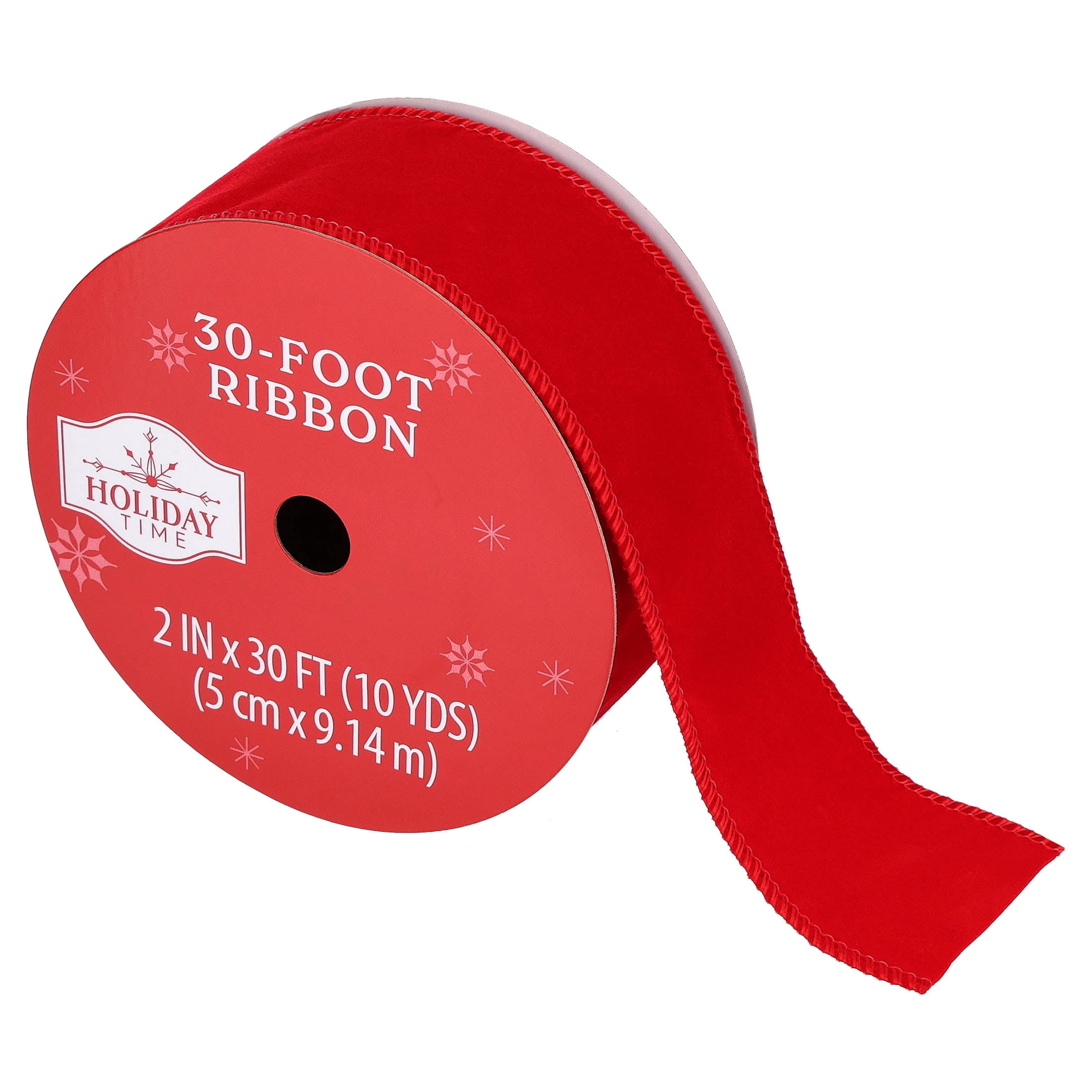 Red Velvet Christmas Ribbon, 2" x 30', by Holiday Time