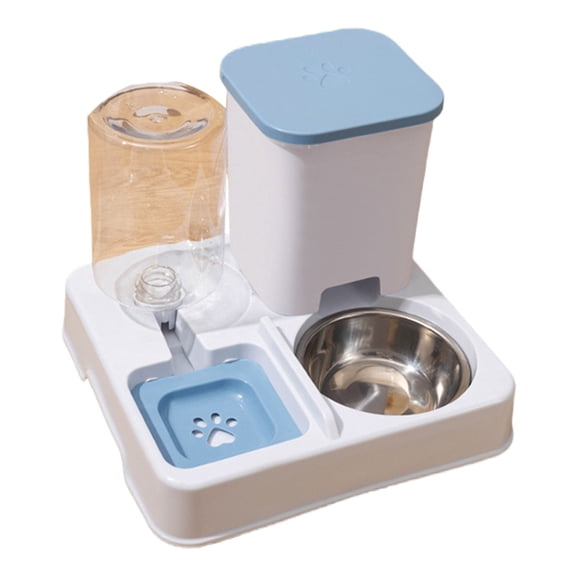 2IN1 Automatic Feeder for Small Dog Cats Food Feeder Double Bowl Food Container and Water Dispenser Pet Dishware