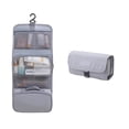 thumbnail image 1 of 2IN1 Hanging Travel Toiletry Bag, Large Capacity Waterproof Cosmetic Makeup Organizer Bag with Detachable Compartment, Foldable Hanging Shower Wash Bag for Business Trip, Camping,Gray, 1 of 4