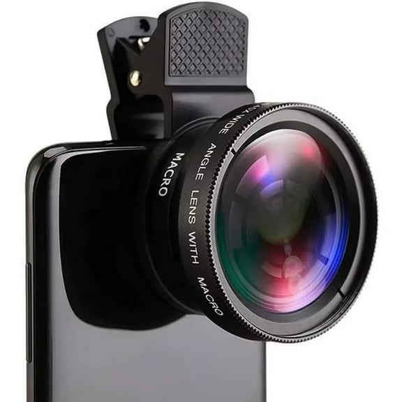 2IN1 Lens Camera Universal Clip 37mm Professional 0.45x 49uv Super Wide-Angle Macro Lens For iPhone16 11 Samsung Huawei Xiaomi