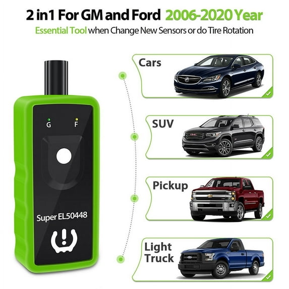 2IN1 TPMS Relearn Tool Super EL50448 for and Ford Tire Pressure Monitor Sensor TPMS Reset Tool 2023 Edition