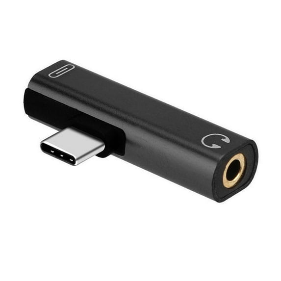 2IN1 USB C Type-C to 3.5mm Jack AUX Earphone Audio Converter Charger
