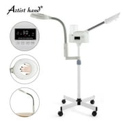 2IN1 White Instant Facial Steamer with 5X Magnifying Lamp Ozone LCD Touch Keys Salon Spa Skin Care